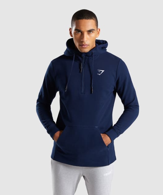Gymshark 1/2 Zip Hoodie - Sapphire Blue
