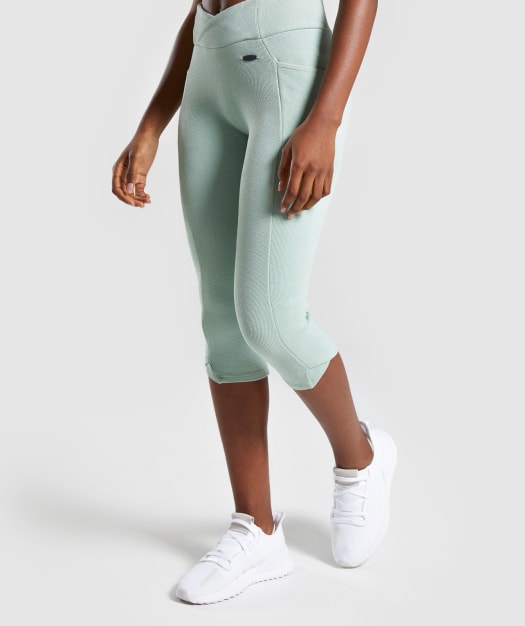 Gymshark Poise Cropped Leggings - Light Green