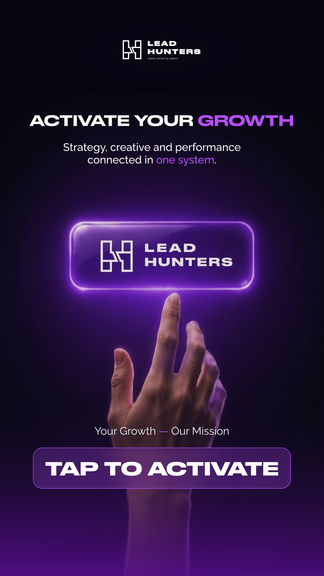 Lead Hunters social media creative — Activate Your Growth