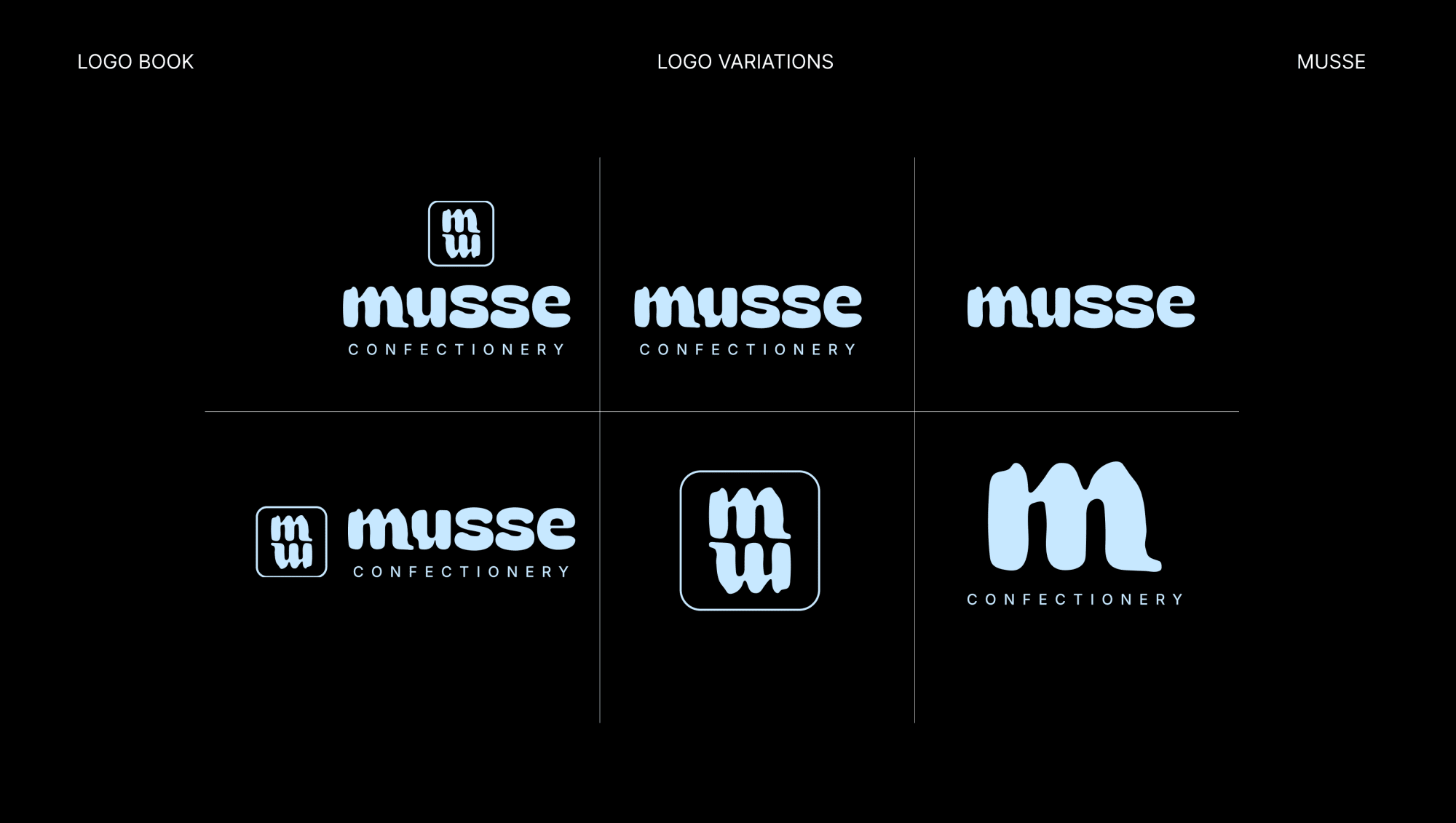 MUSSE logo construction and variations