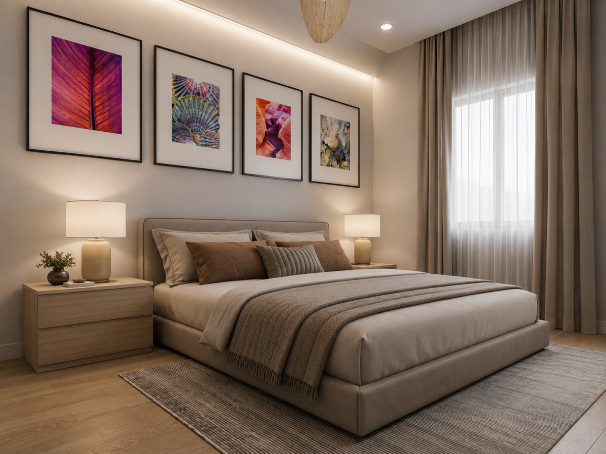 Living room interior render for Modern Family Residence