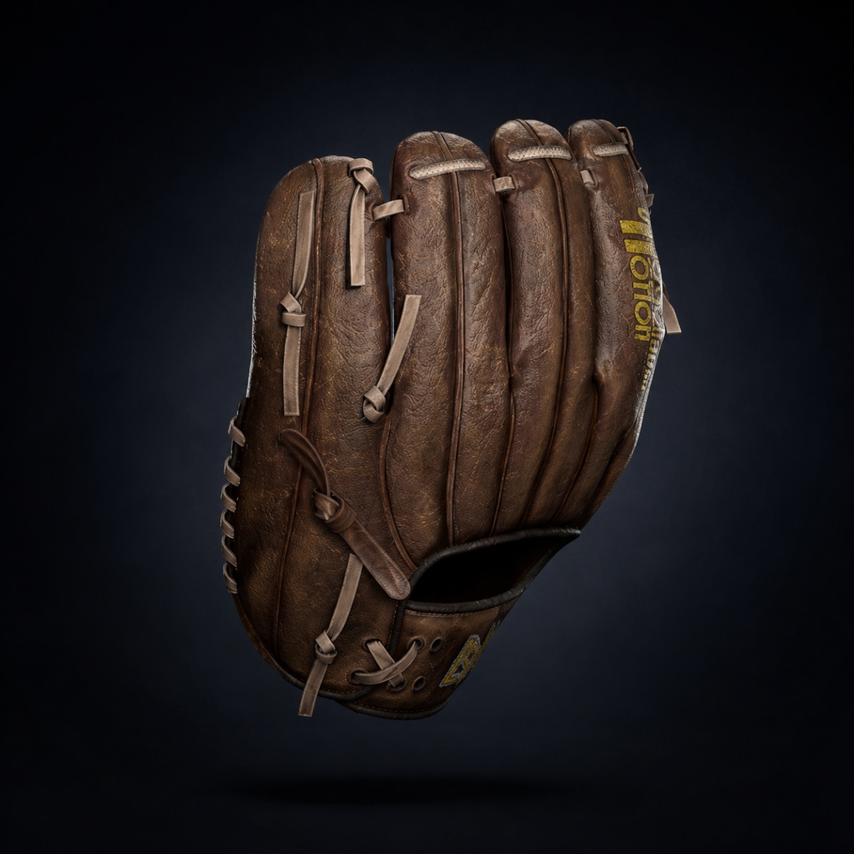 Rear finger view of the rendered baseball glove