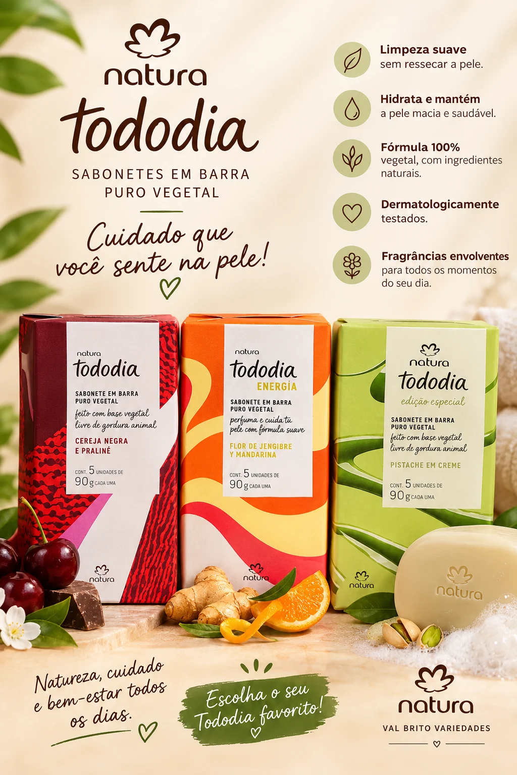 Sabonetes vegetais da natura