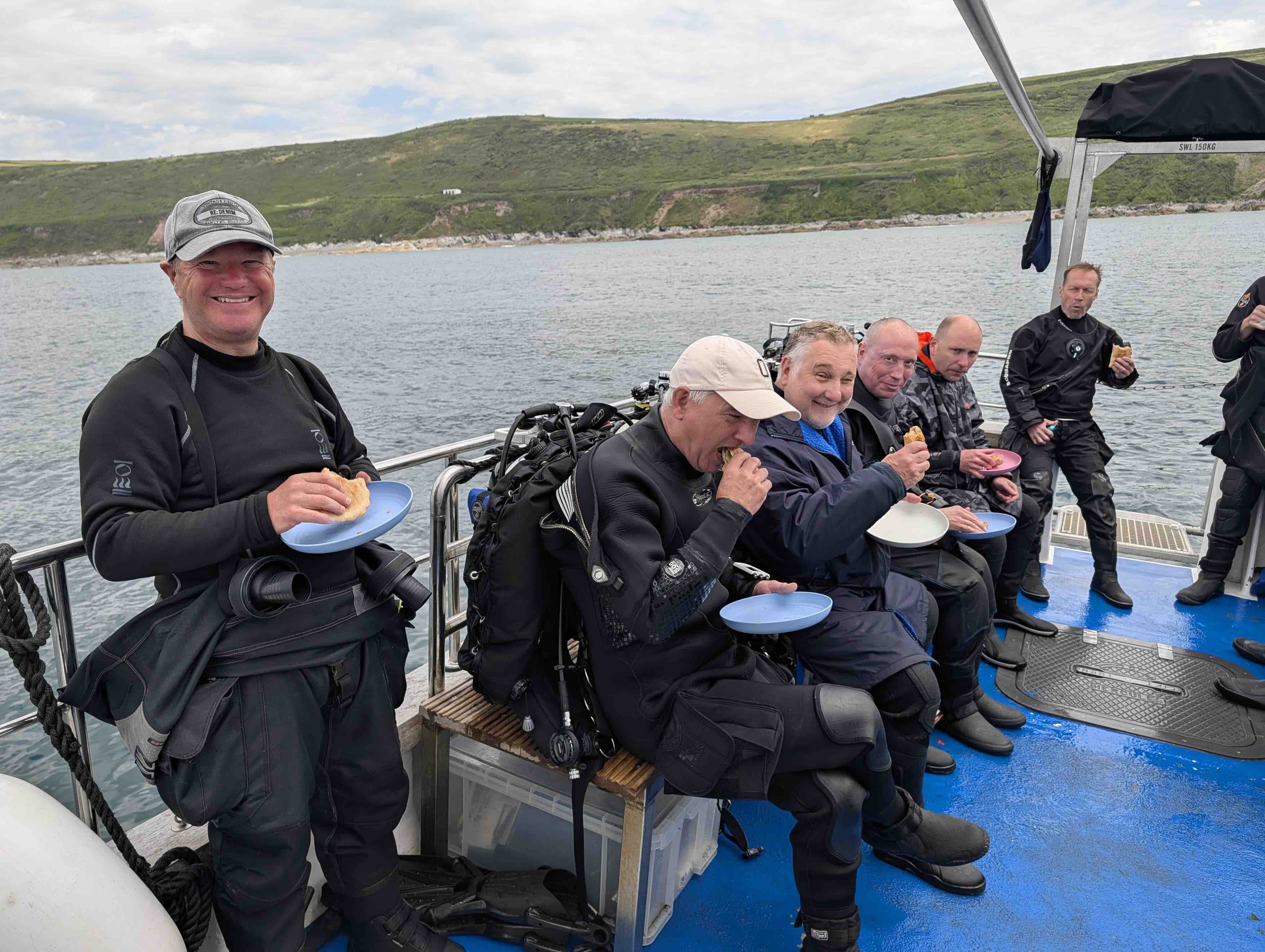 Pasties on the boat