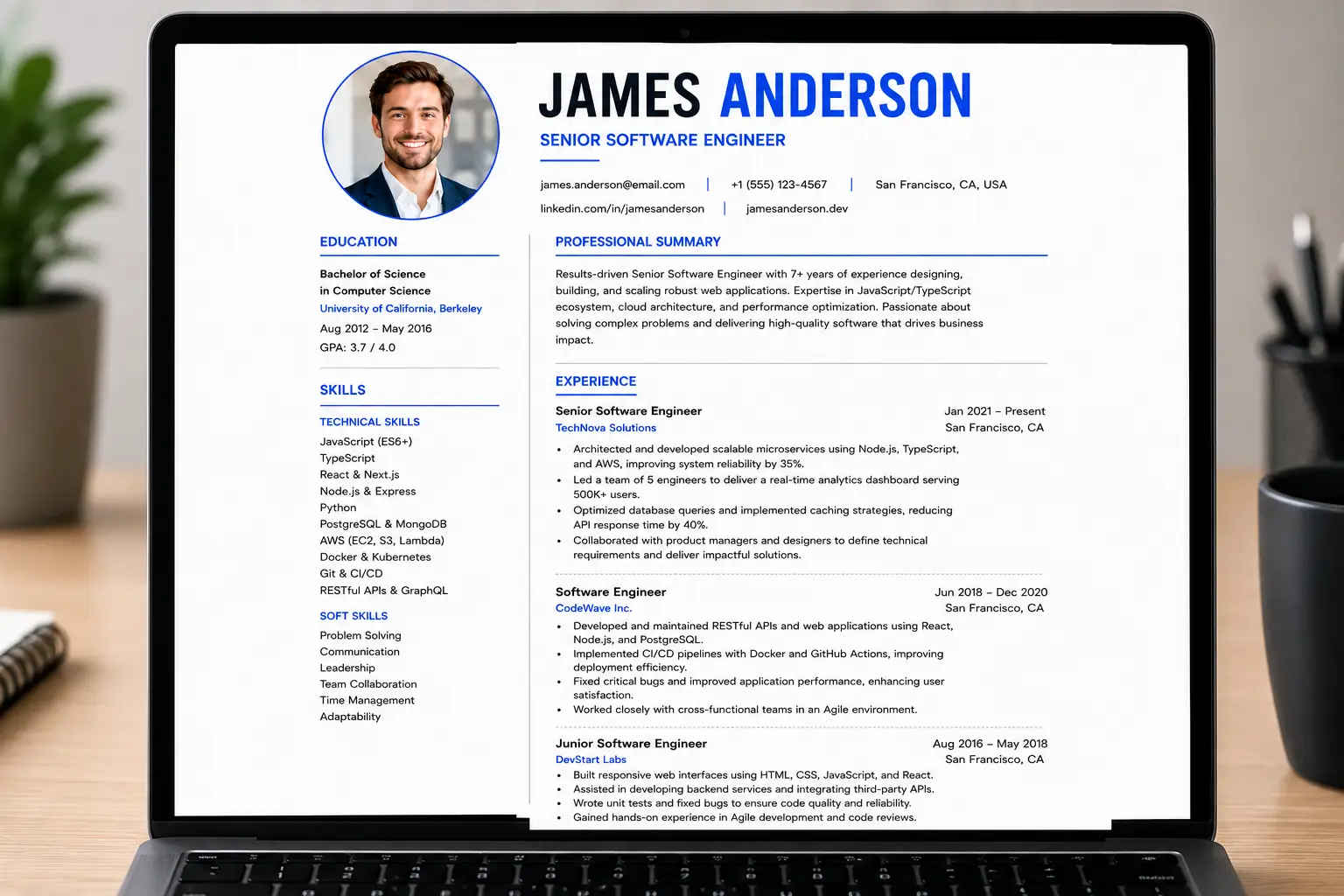The Modern Professional Resume resume template bundle
