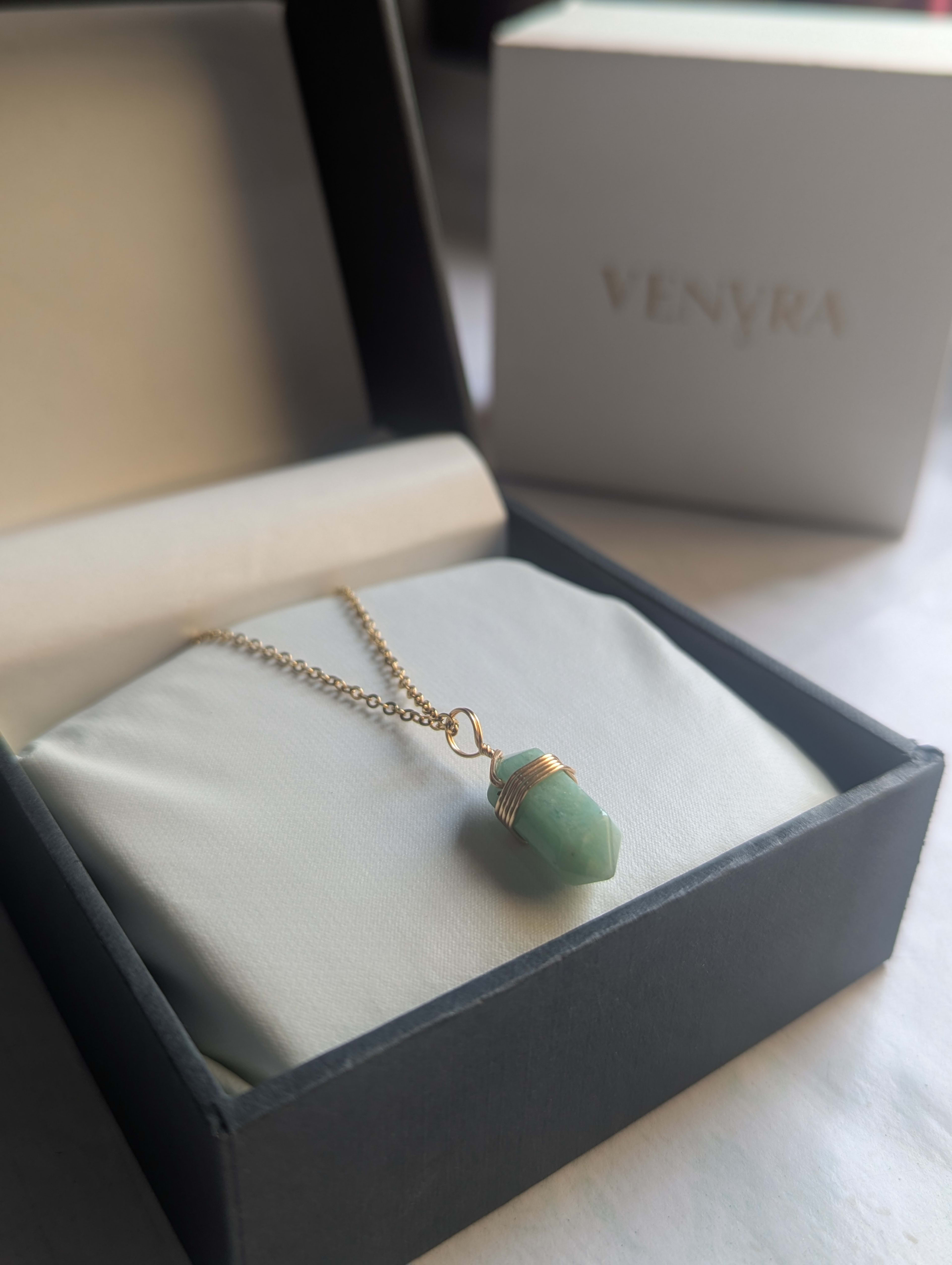 Amazonite Pendant - Hexagonal view 2