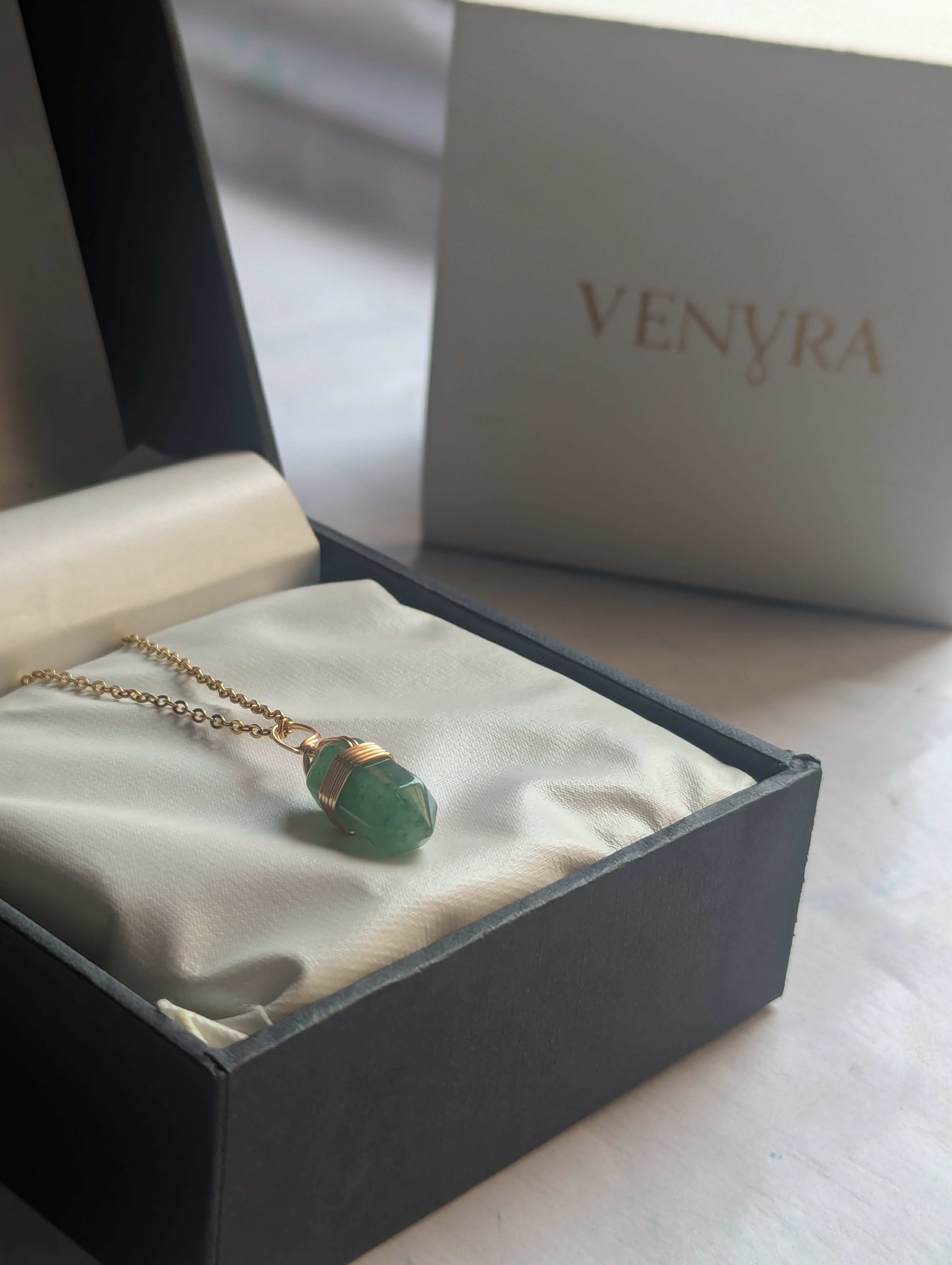 Green Aventurine Pendant - Hexagonal view 2
