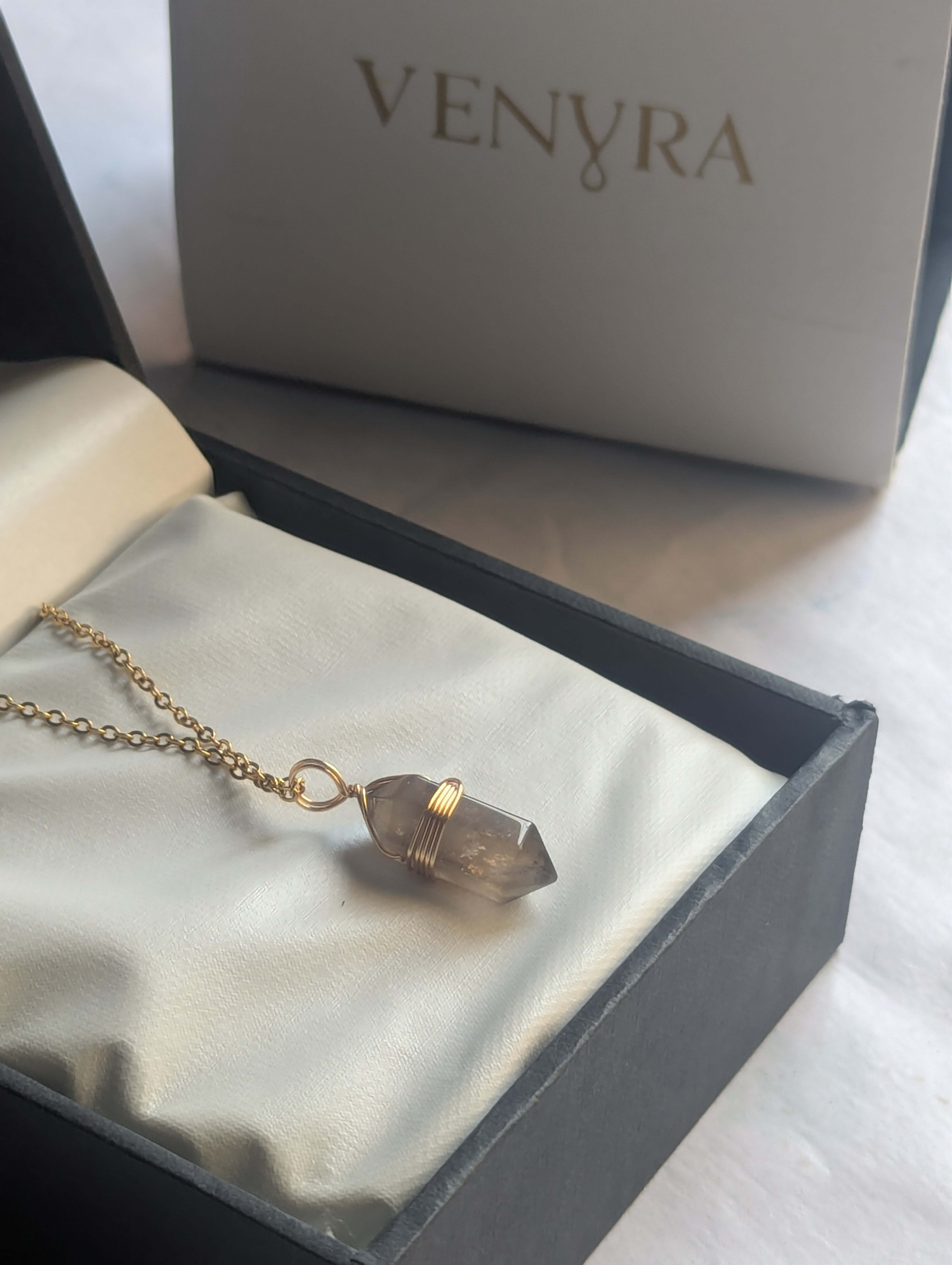 Smoky Quartz Pendant - Hexagonal view 2