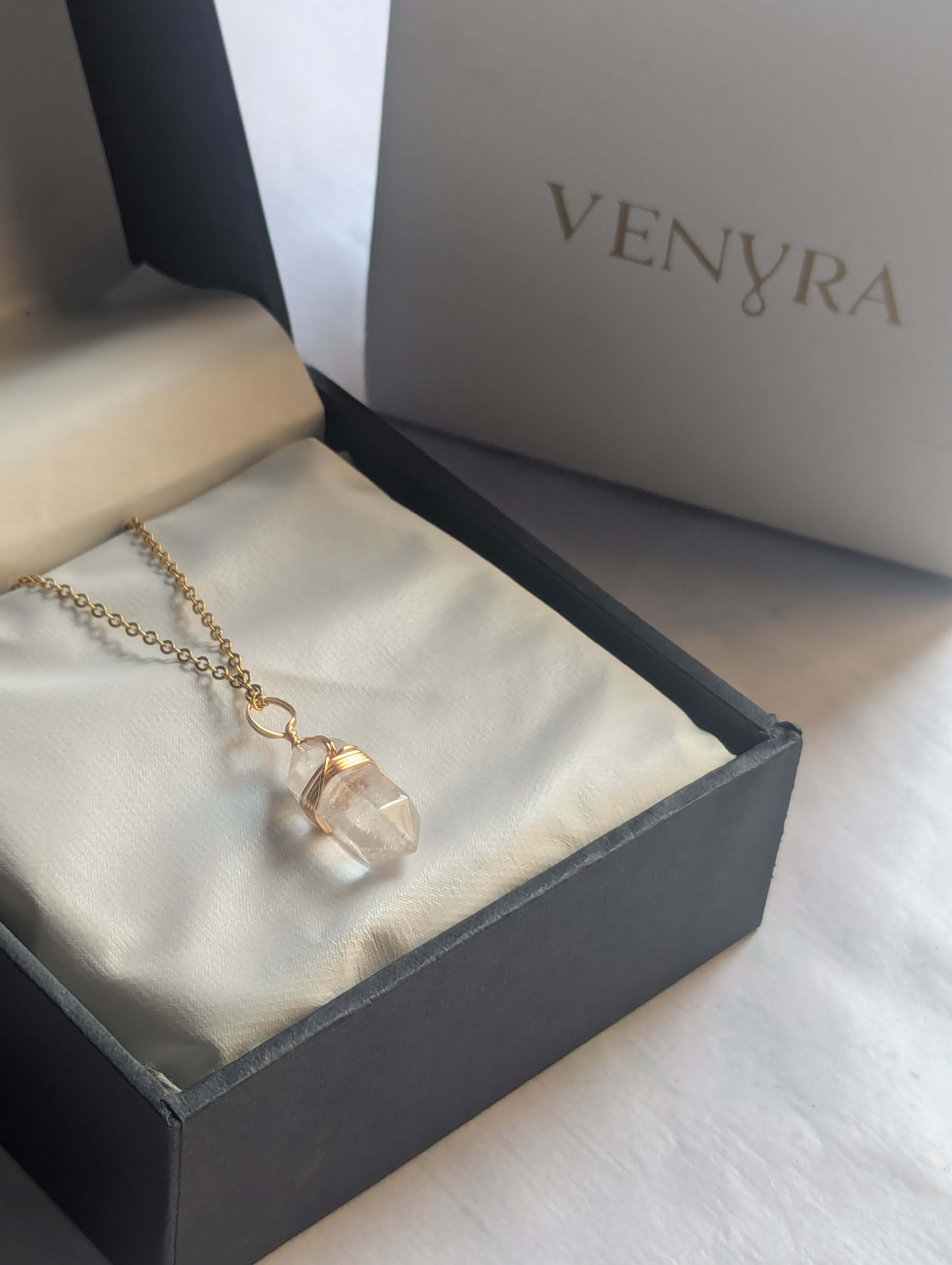 Clear Quartz Pendant - Hexagonal view 2
