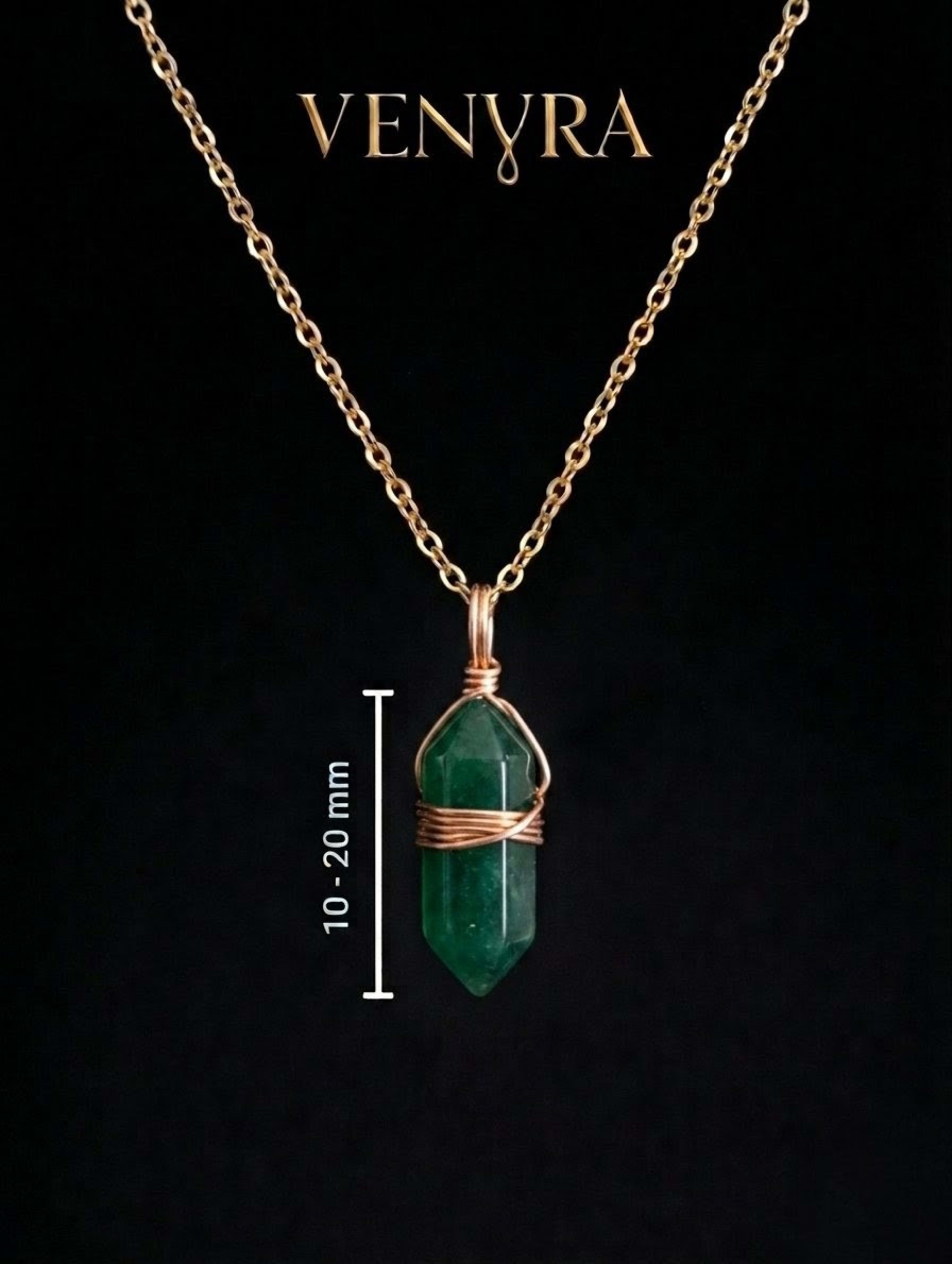 Green Aventurine Pendant - Hexagonal view 3