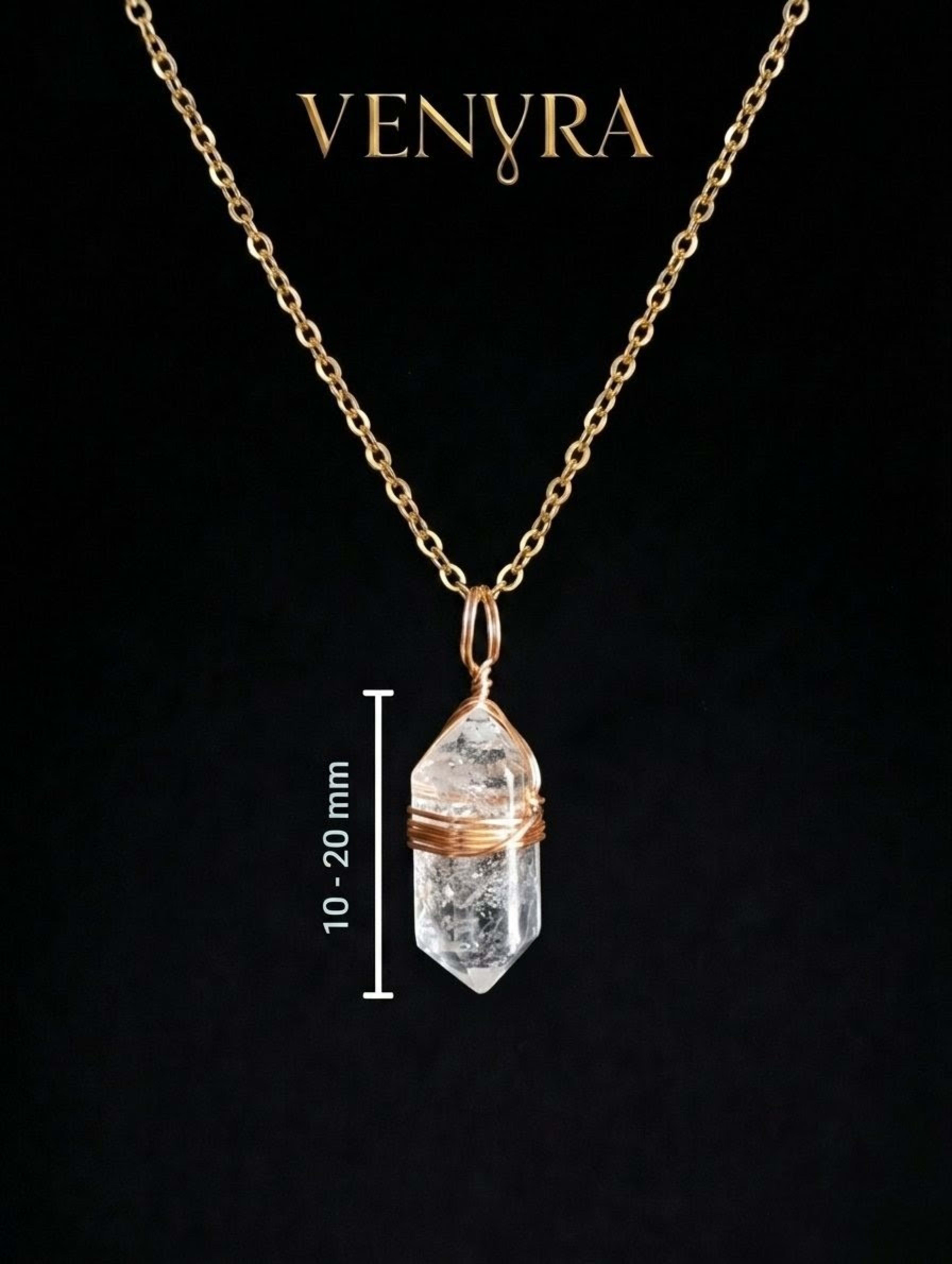 Clear Quartz Pendant - Hexagonal view 3