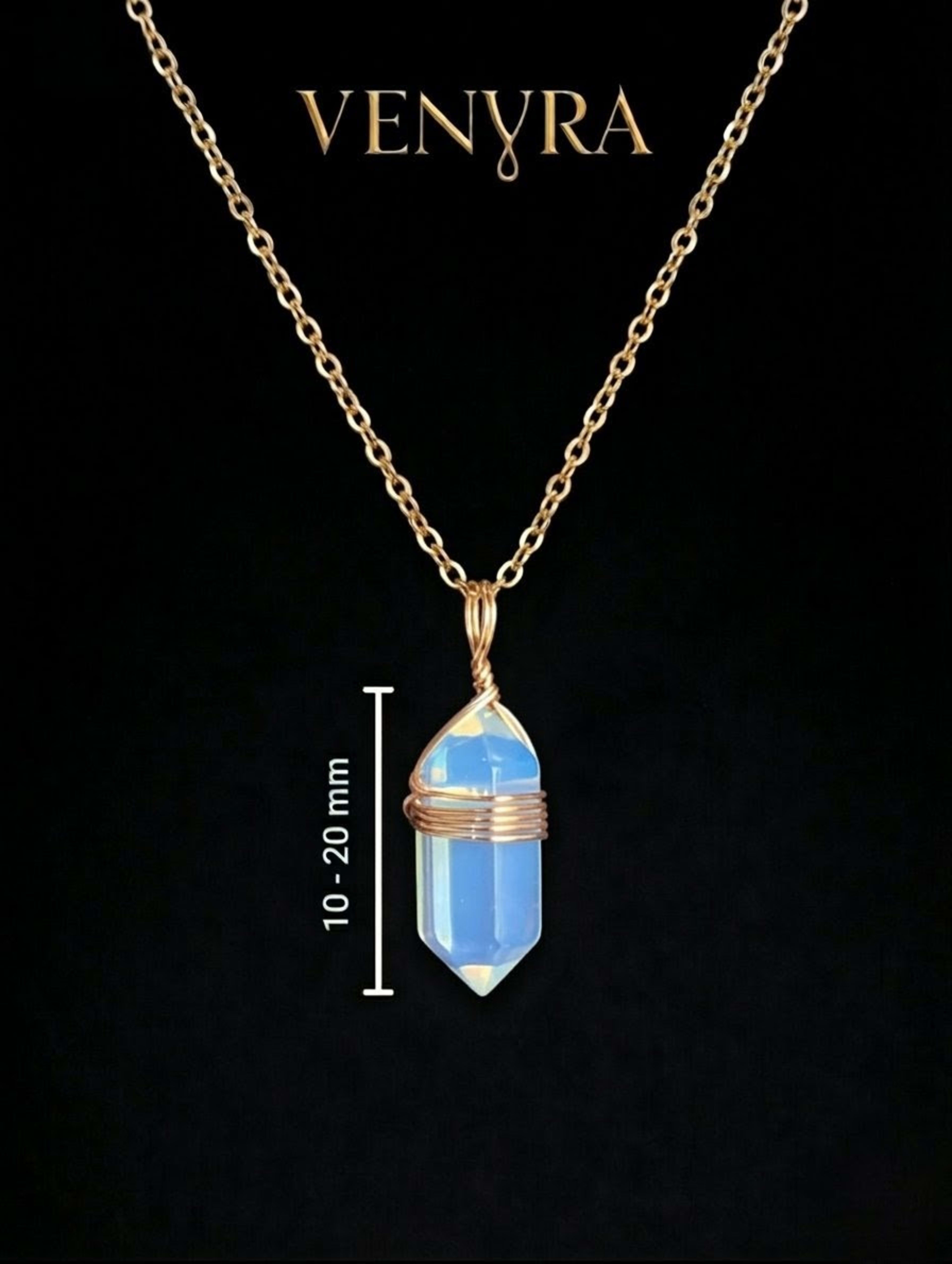 Ethereal Blue Pendant - Hexagonal view 3