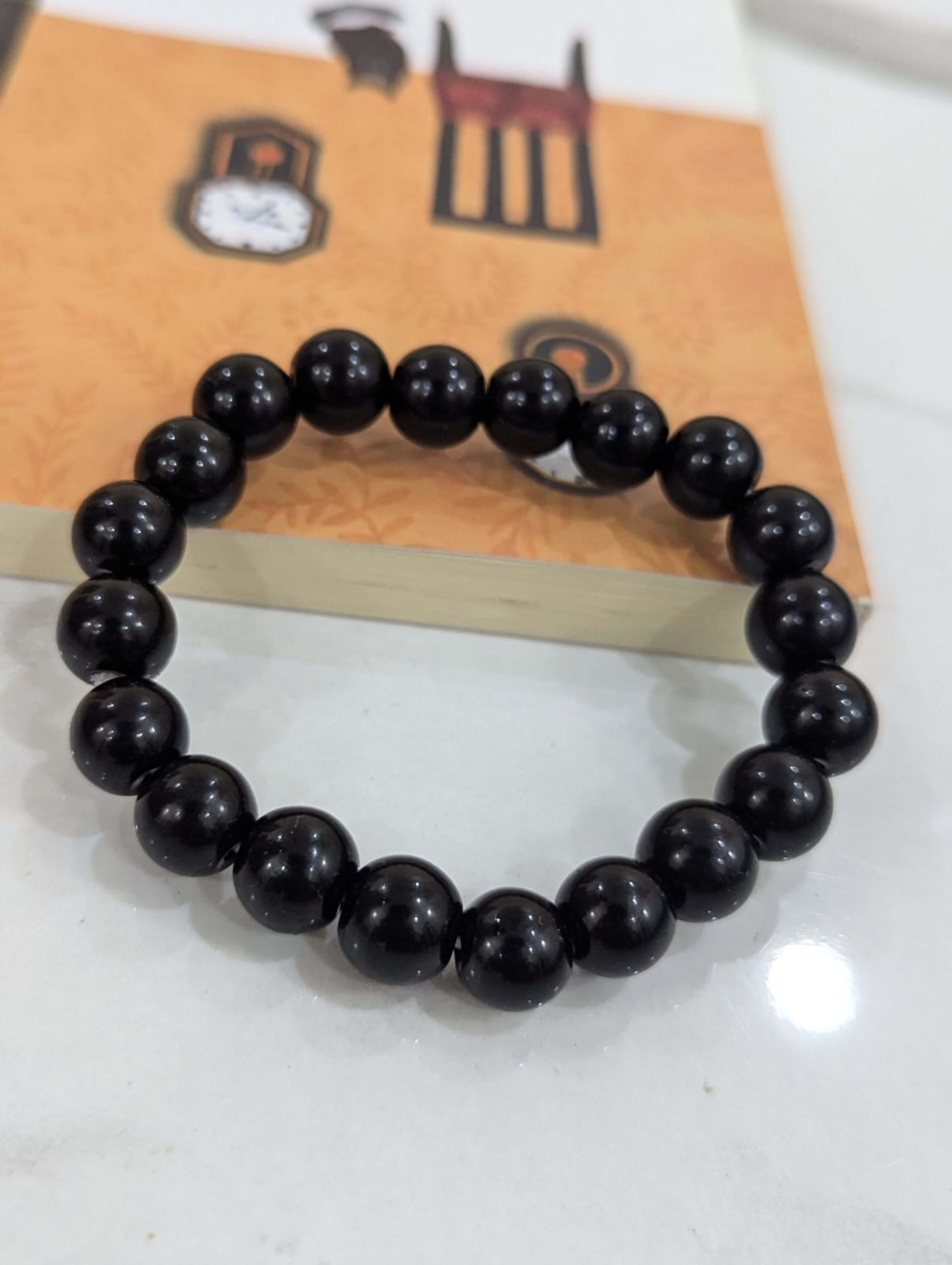 Black Onyx Bead Bracelet view 2