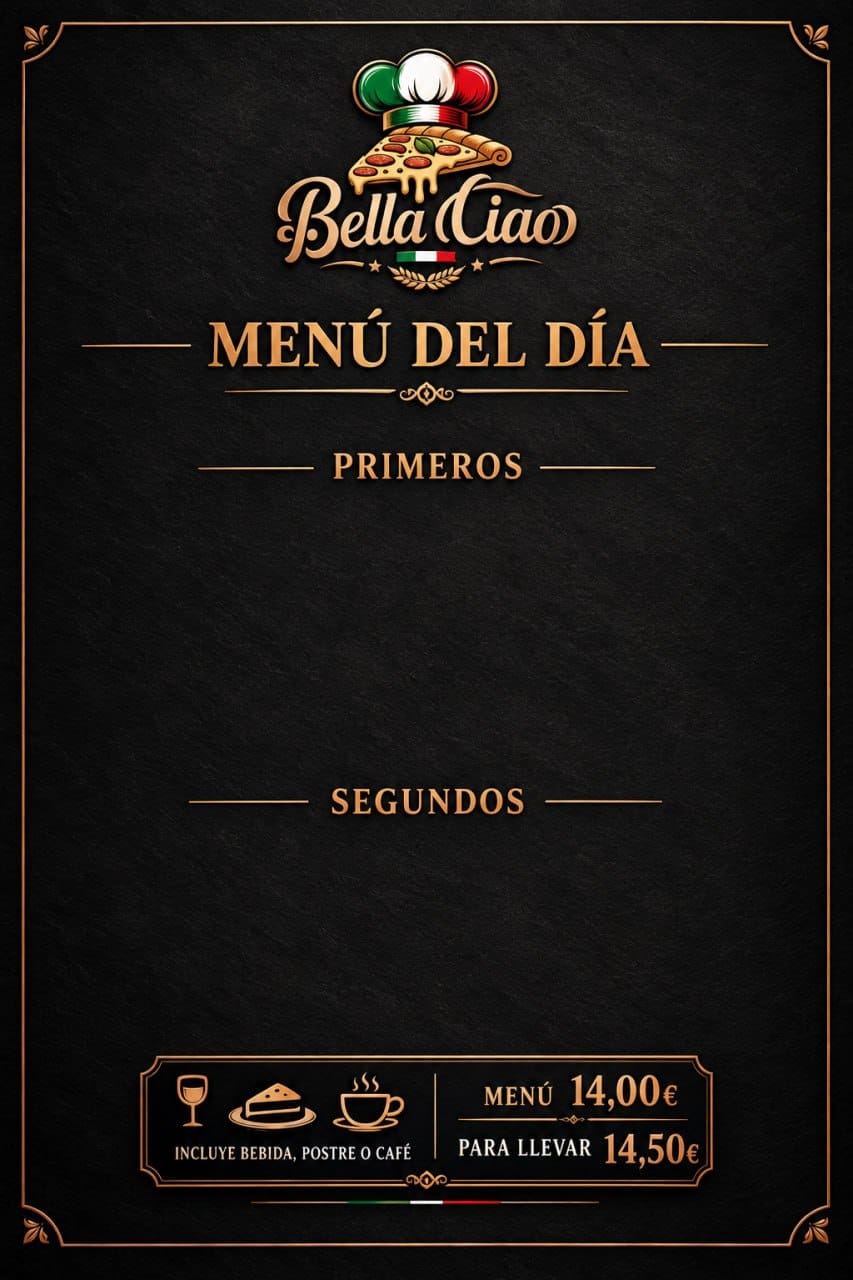 Menú del día activo