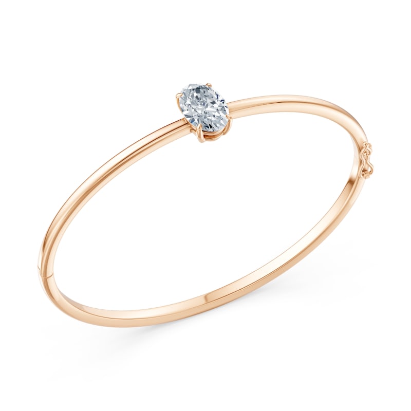 Oval Solitaire Bangle