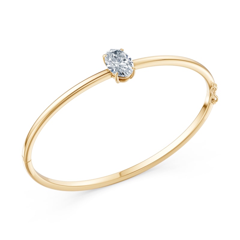 Oval Solitaire Bangle