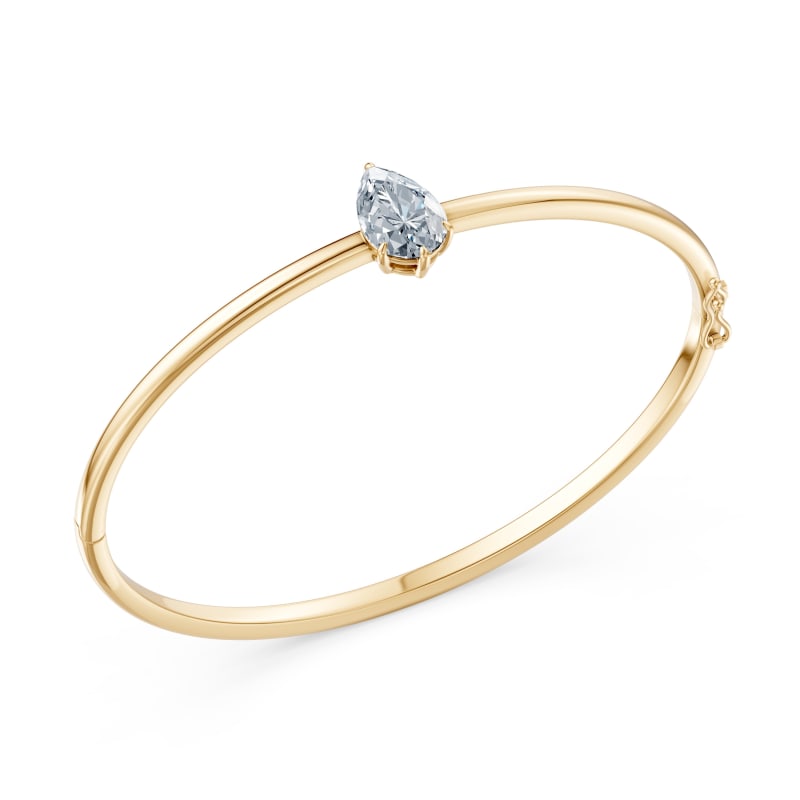 Pear Solitaire Bangle