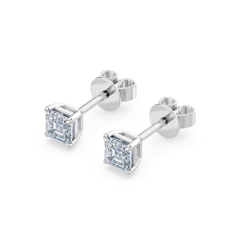 Asscher Stud Earrings