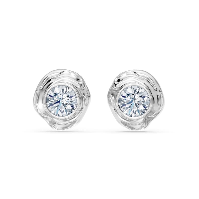 The Halo knot gold and lab diamond earrings