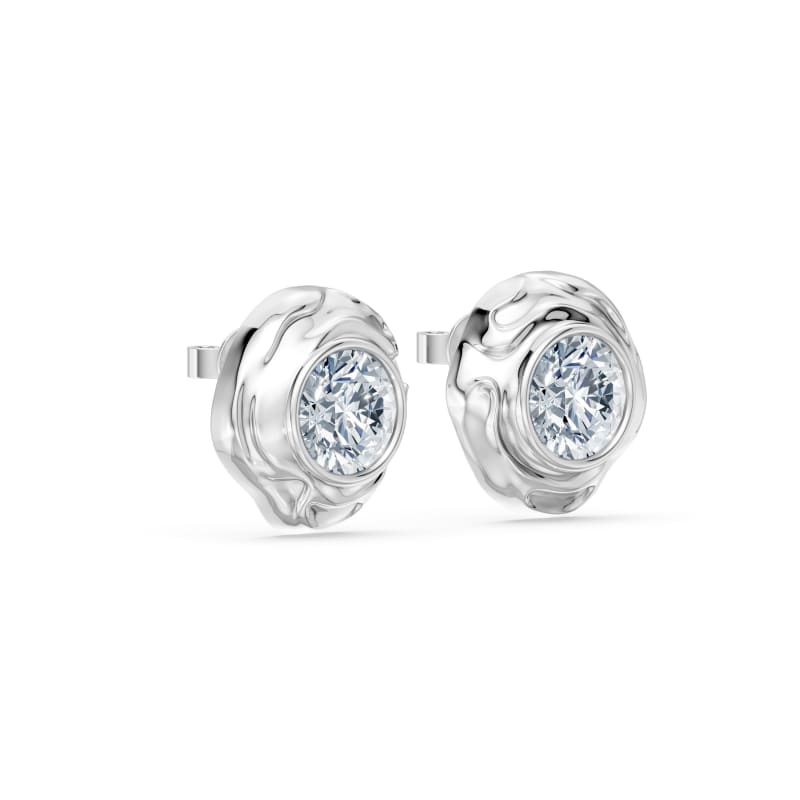 The Halo knot gold and lab diamond earrings