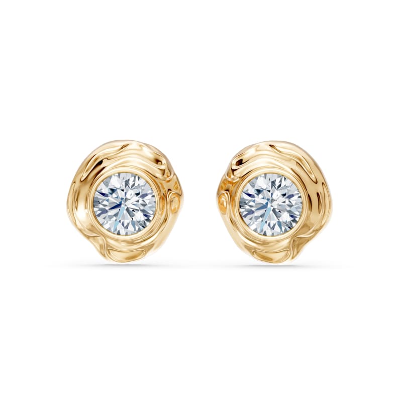 The Halo knot gold and lab diamond earrings