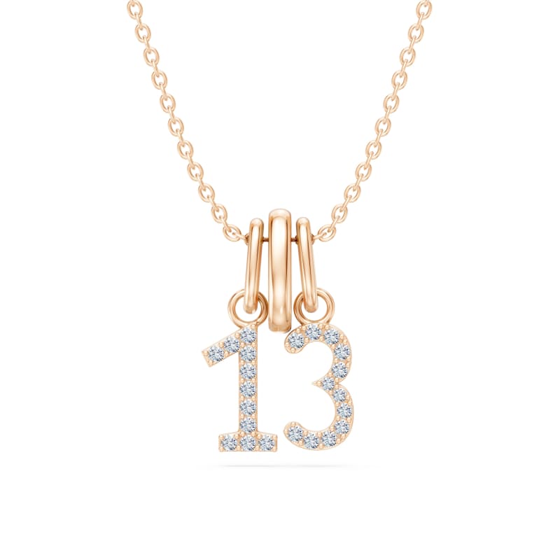 Pendentif chiffre 2 chiffres — Diamant de laboratoire