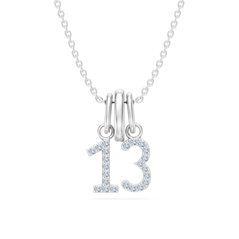 Pendentif chiffre 2 chiffres — Diamant de laboratoire