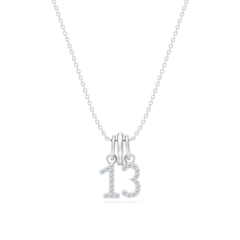 Pendentif chiffre 2 chiffres — Diamant de laboratoire