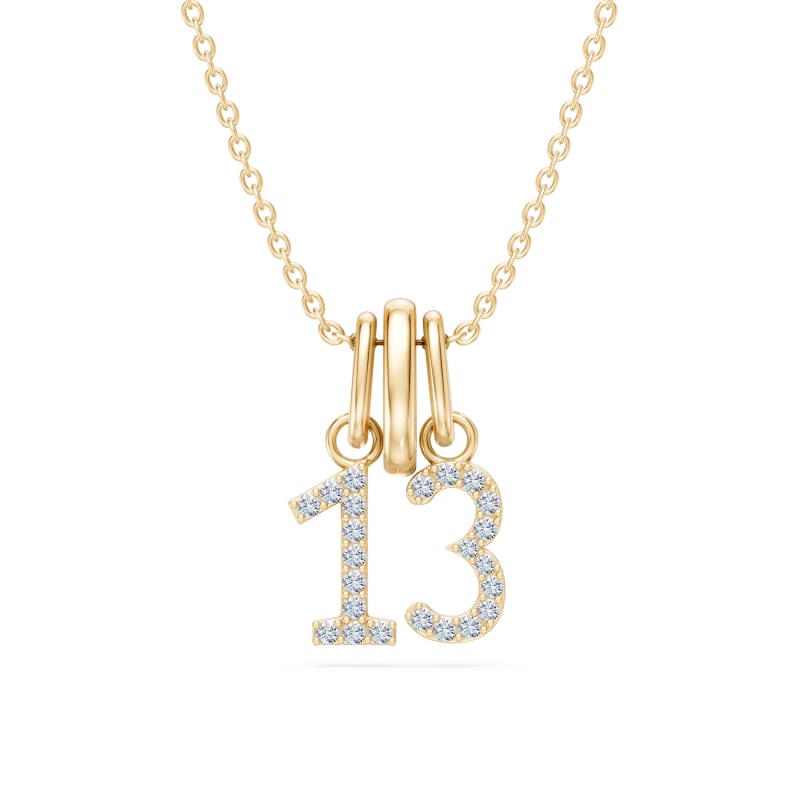 Pendentif chiffre 2 chiffres — Diamant de laboratoire