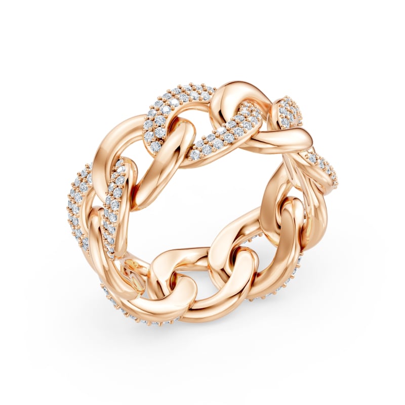 Cuban link pavé ring