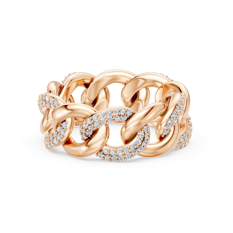 Cuban link pavé ring