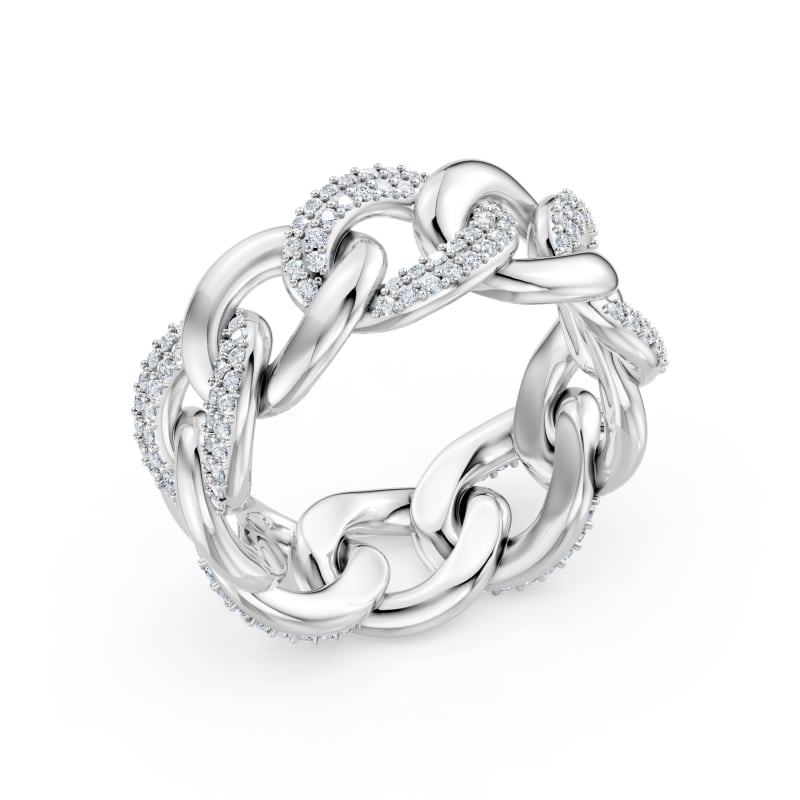 Cuban link pavé ring