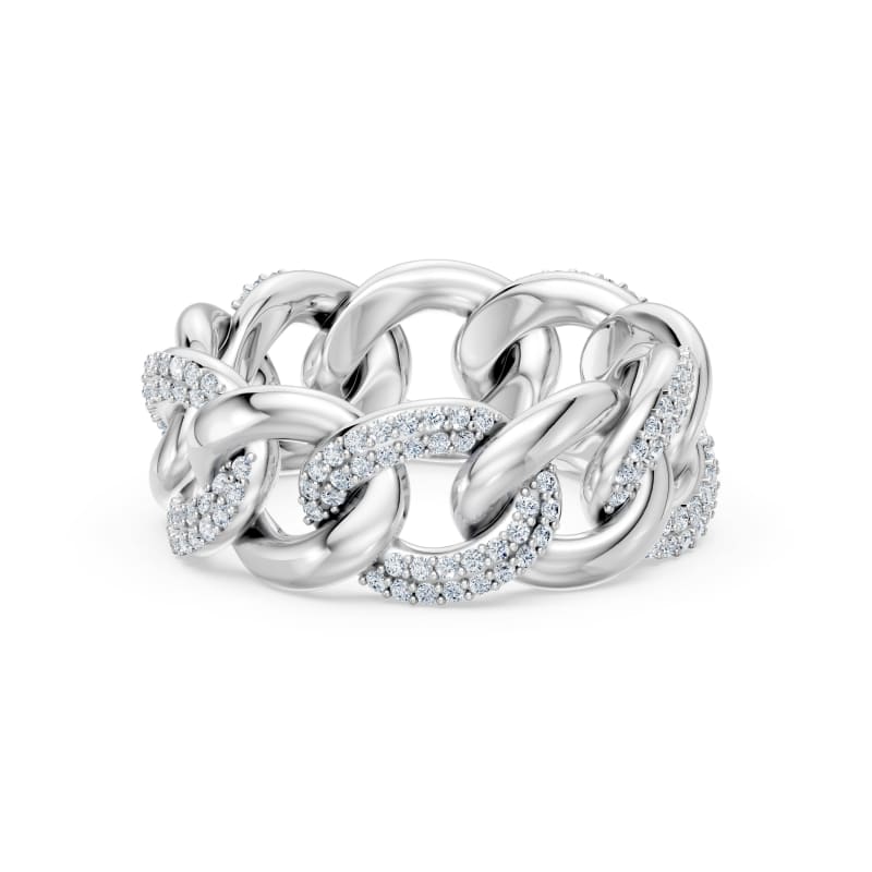 Cuban link pavé ring