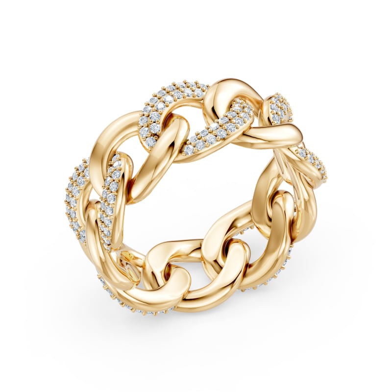 Cuban link pavé ring