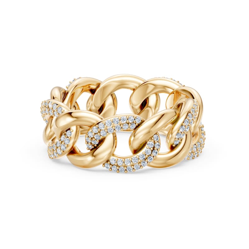 Cuban link pavé ring