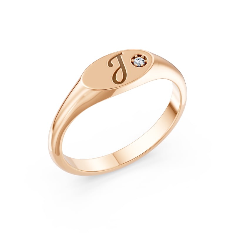 Custom Letter Signet Ring