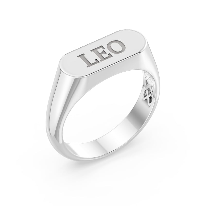 Gold name signet ring