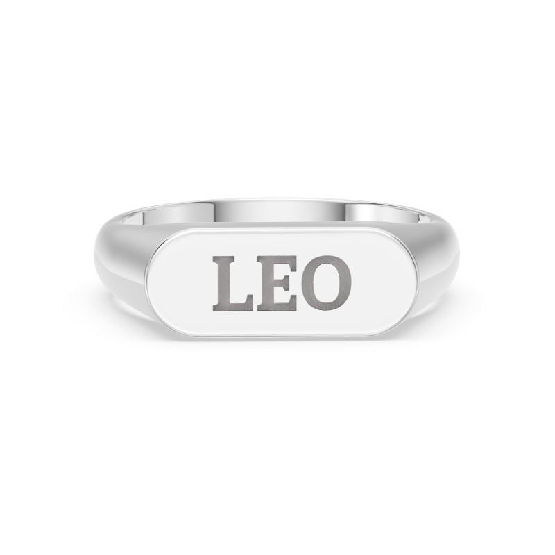 Gold name signet ring