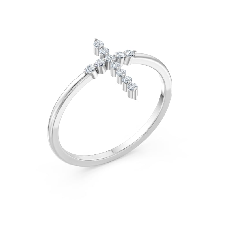 Lab Diamond cross ring