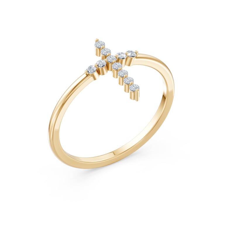 Lab Diamond cross ring