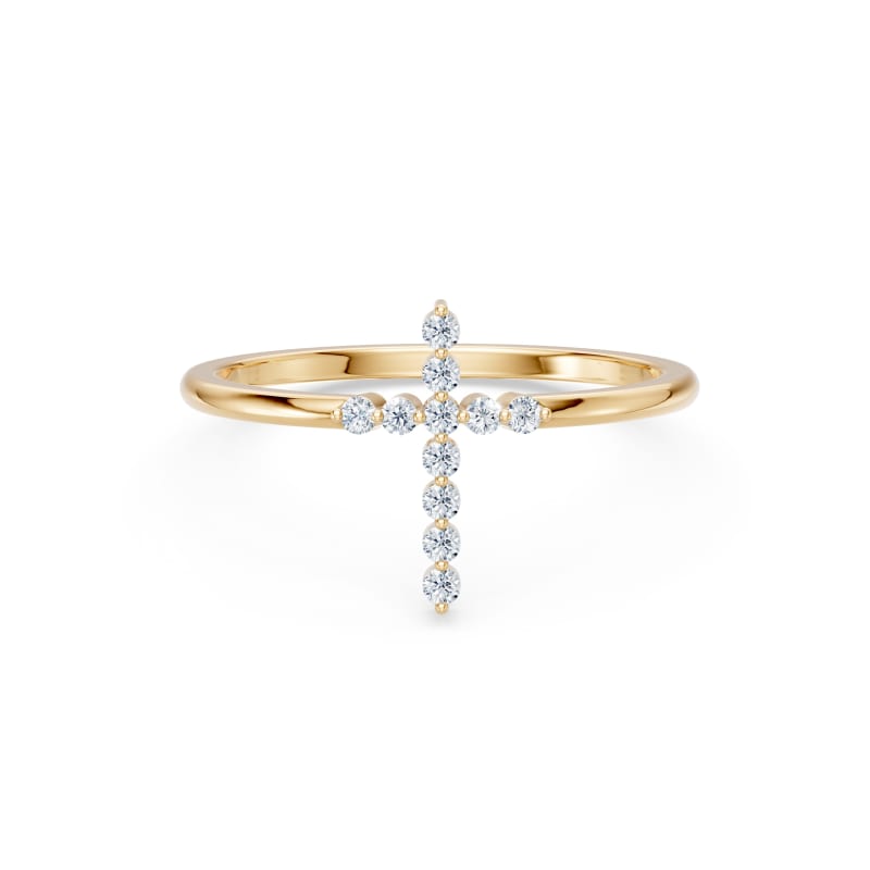 Lab Diamond cross ring