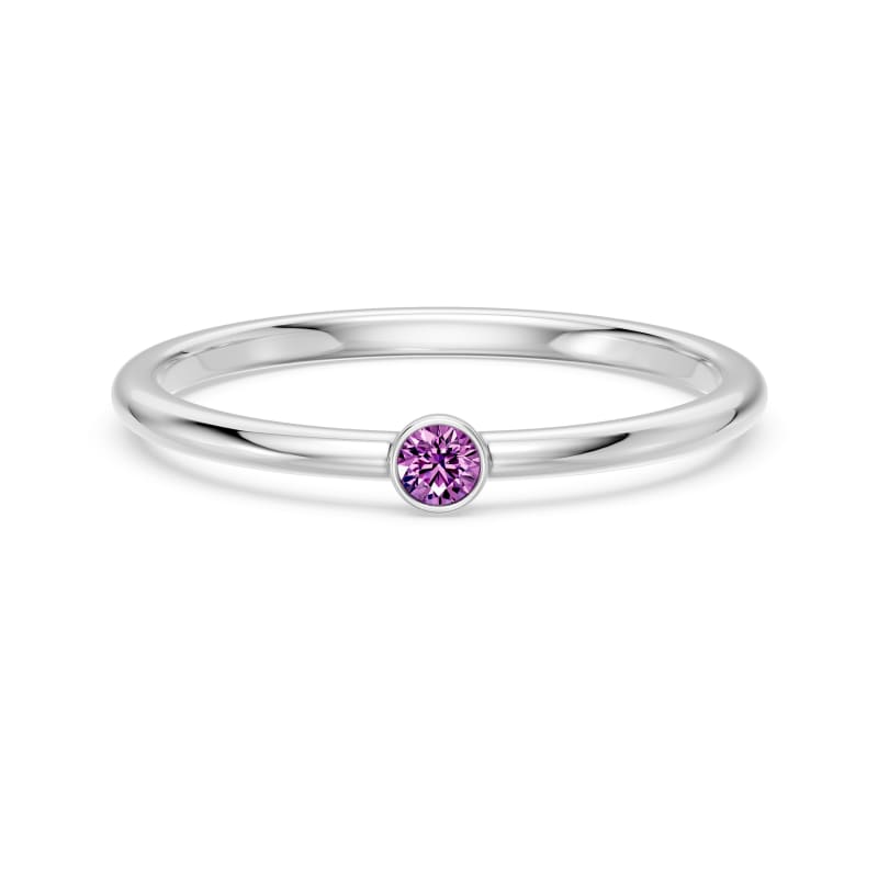 Petite Round Bezel Birthstone Ring