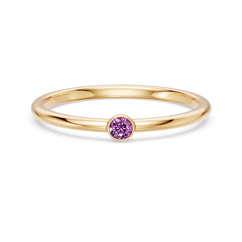 Petite Round Bezel Birthstone Ring