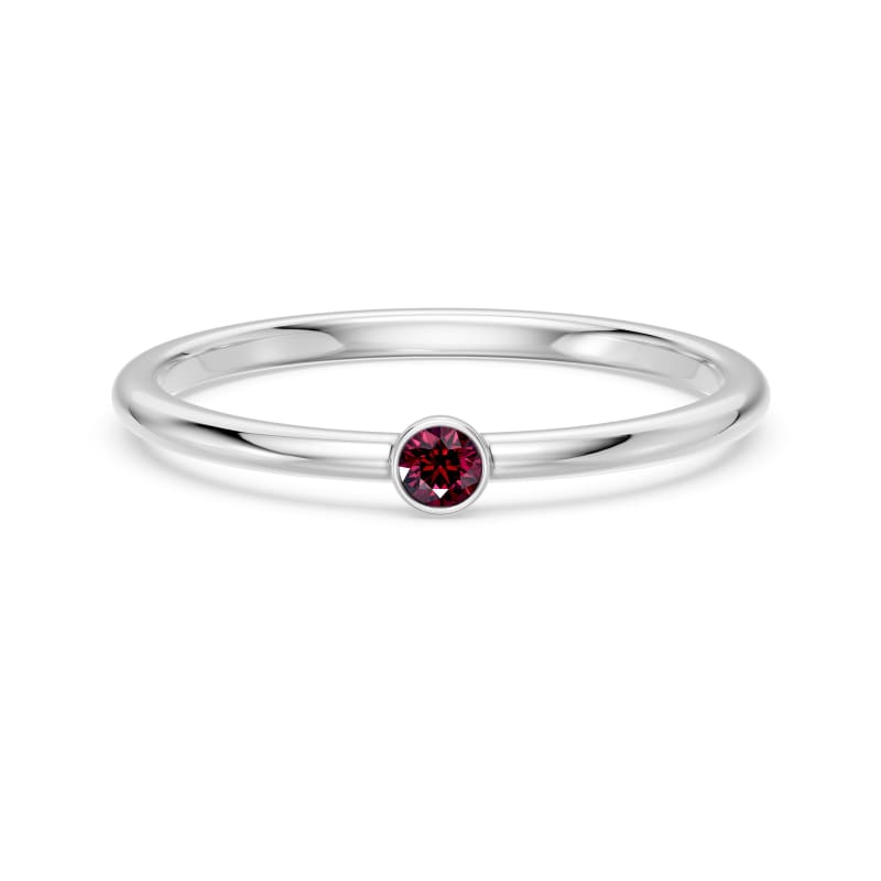 Petite Round Bezel Birthstone Ring