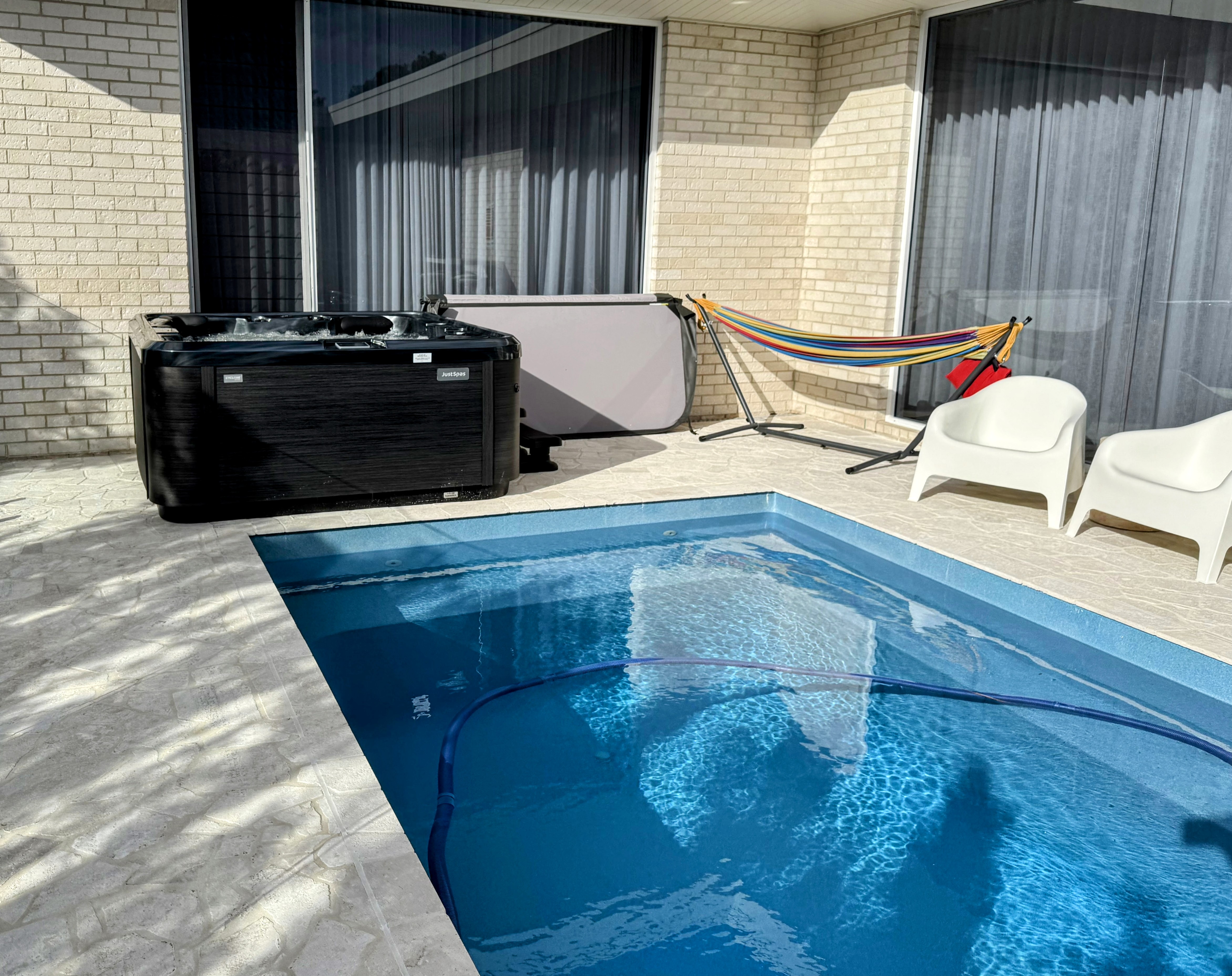 Private heated pool and spa