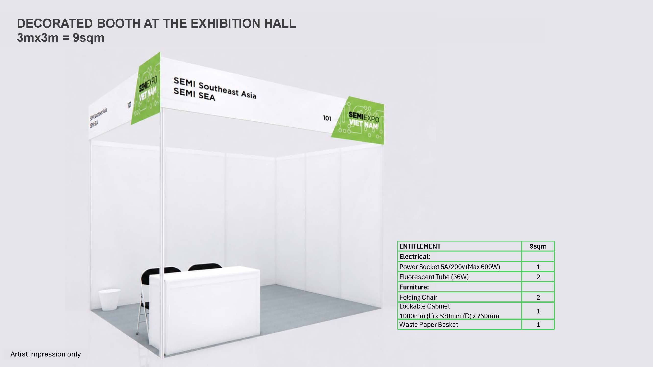 9 sqm booth render