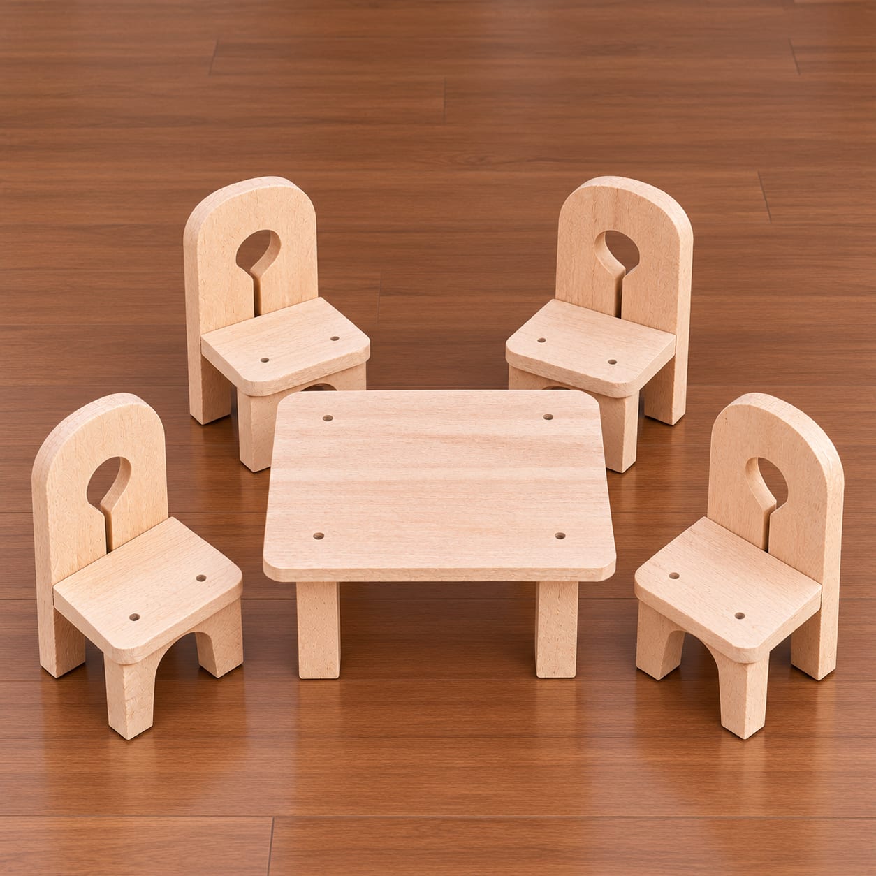 Kids Wooden Table & 4 Chairs Set – 5 Pieces