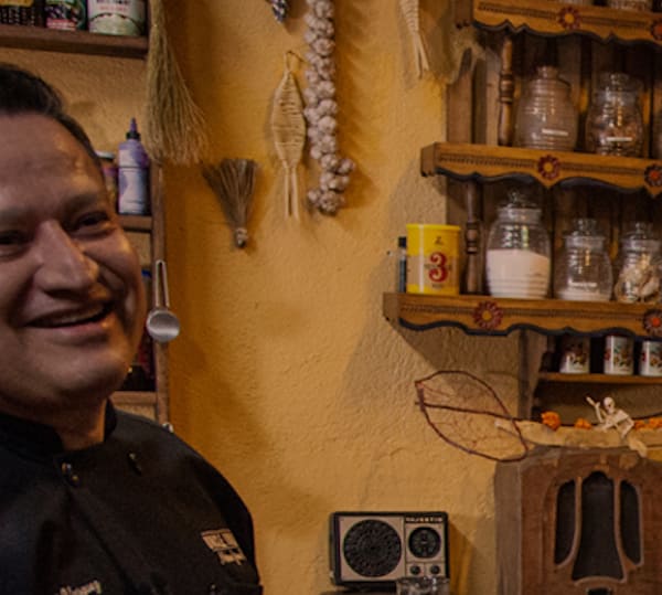 Uncle Julio's Chef standing in an authentic Mexican kitchen in Mexico.