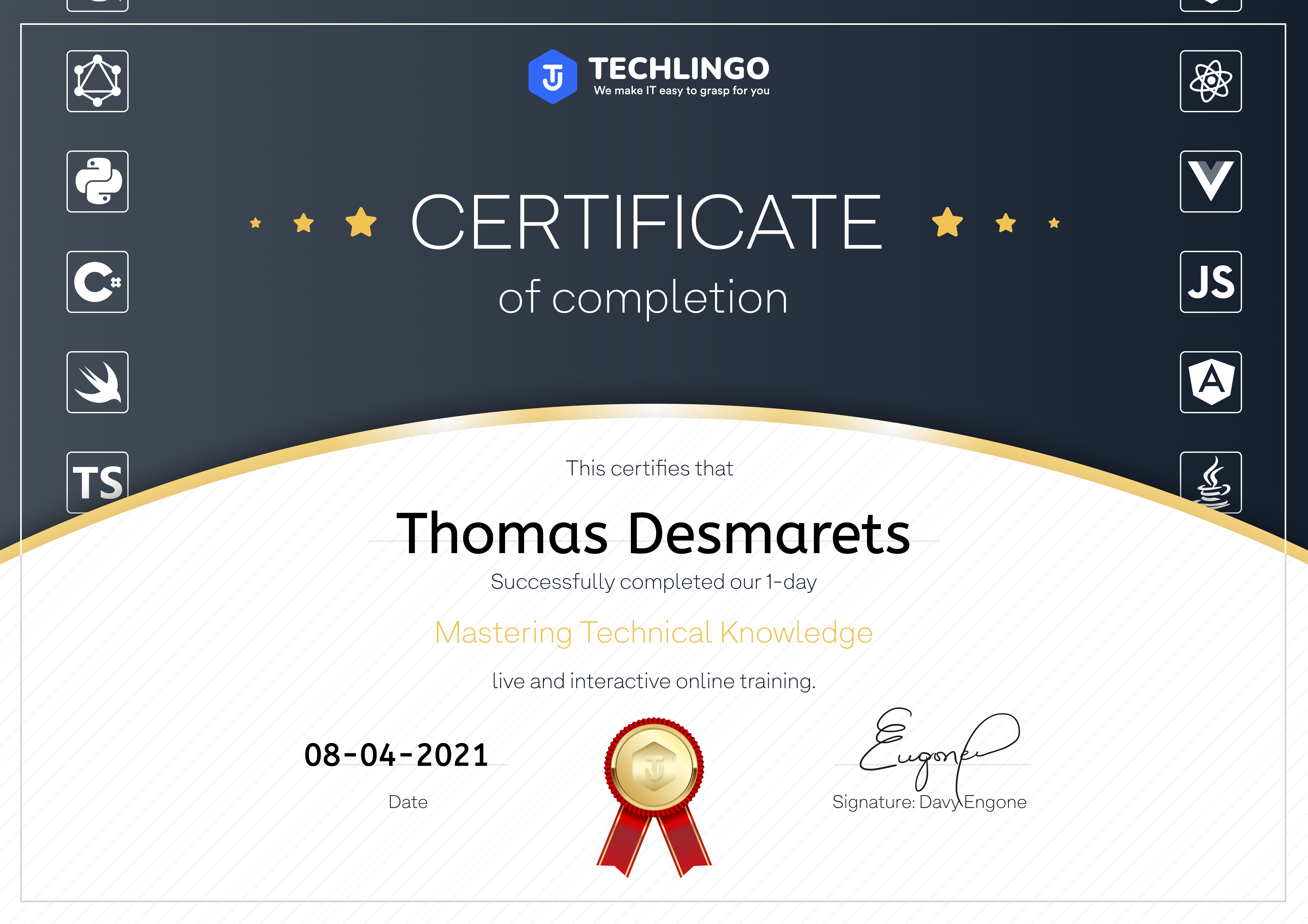 Tech Recruiters Academy Certificate