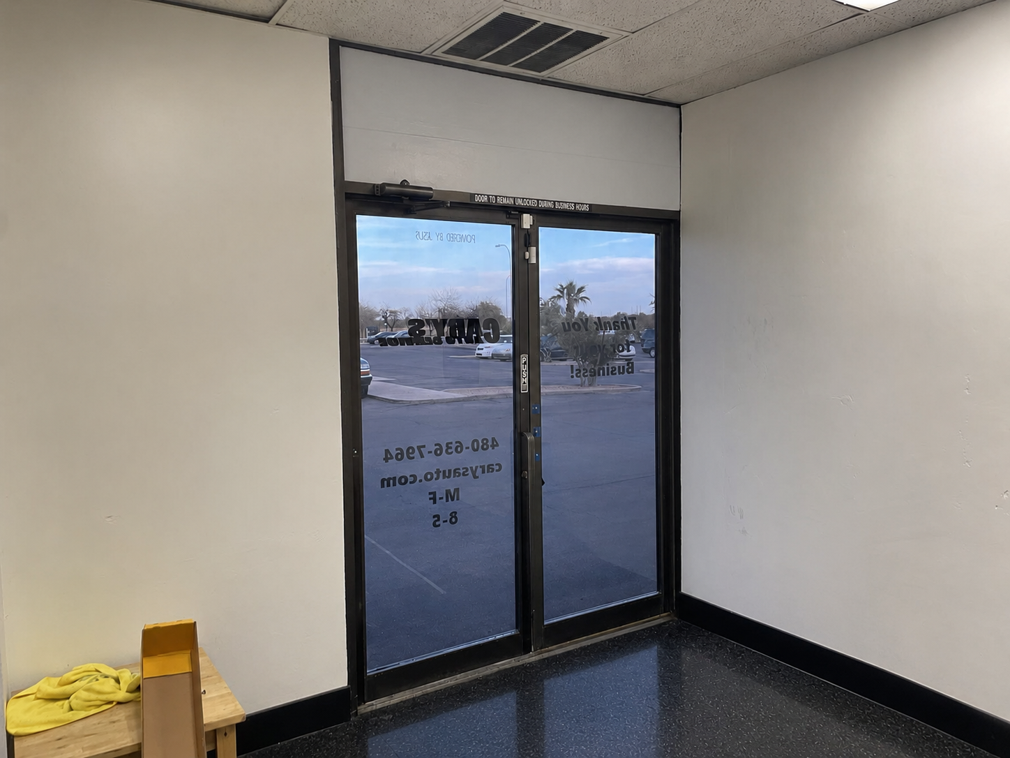 Business windows treated with solar control window film